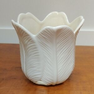 PartyLite Vintage 4" Petal Tulip Flower Ceramic Votive Tealight Candle Holder